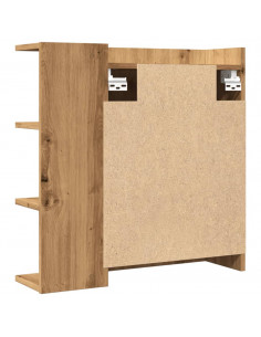 Mobile Bagno con Specchio Rovere 62,5x20,5x64 cm Multistrato