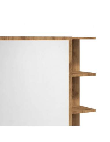 Mobile Bagno con Specchio Rovere 62,5x20,5x64 cm Multistrato