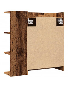 Mobile da Bagno a Specchio Legno Antico 62,5x20,5x64 cm Legno