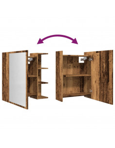 Mobile da Bagno a Specchio Legno Antico 62,5x20,5x64 cm Legno 2