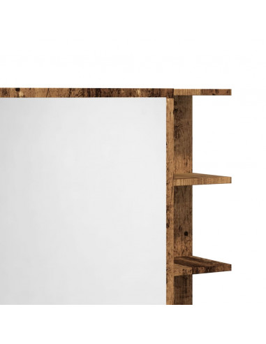 Mobile da Bagno a Specchio Legno Antico 62,5x20,5x64 cm Legno