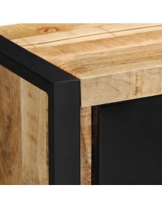 Mobile Porta TV 80x30x35 cm in Legno Massello di Mango Grezzo 2