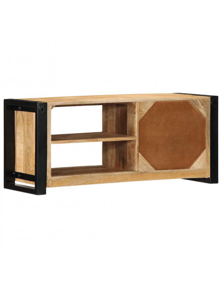 Mobile Porta TV 80x30x35 cm in Legno Massello di Mango Grezzo