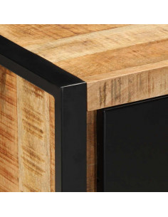 Mobile Porta TV 80x30x40 cm in Legno Massello di Mango Grezzo 2