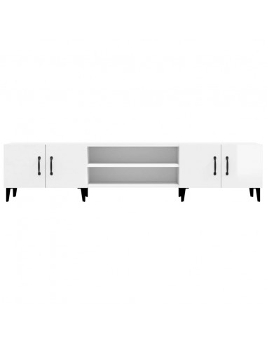 Mobile Porta TV Bianco Lucido 180x31,5x40 cm Legno Multistrato