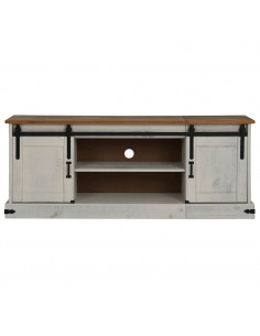 Mobile Porta TV HALDEN 2 Ante Scorrevoli Bianco 150x40x60 cm 2