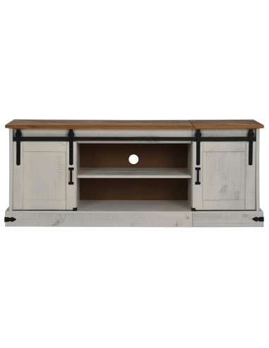 Mobile Porta TV HALDEN 2 Ante Scorrevoli Bianco 150x40x60 cm