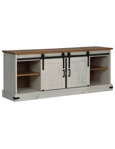 Mobile Porta TV HALDEN 2 Ante Scorrevoli Bianco 150x40x60 cm