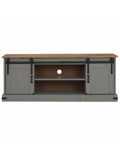 Mobile Porta TV HALDEN 2 Ante Scorrevoli Grigio 150x40x60 cm 2