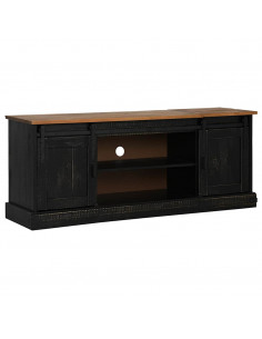 Mobile Porta TV HALDEN 2 Ante Scorrevoli Nero 150x40x60 cm