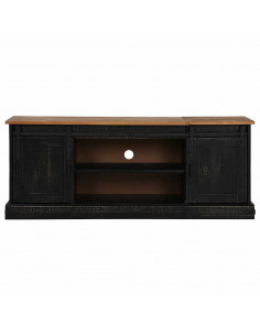 Mobile Porta TV HALDEN 2 Ante Scorrevoli Nero 150x40x60 cm 2