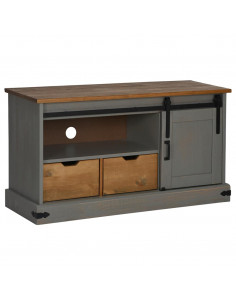 Mobile Porta TV HALDEN con Anta Scorrevole Grigio 110x40x60 cm