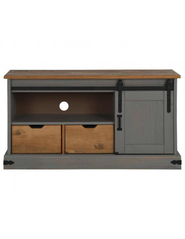 Mobile Porta TV HALDEN con Anta Scorrevole Grigio 110x40x60 cm