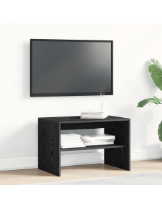Mobile Porta TV Rovere Nero 60x40x40 cm in Legno Multistrato 2