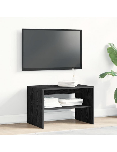 Mobile Porta TV Rovere Nero 60x40x40 cm in Legno Multistrato
