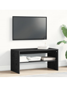 Mobile Porta TV Rovere Nero 80x40x40 cm in Legno Multistrato 2