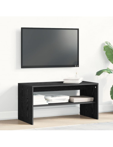 Mobile Porta TV Rovere Nero 80x40x40 cm in Legno Multistrato