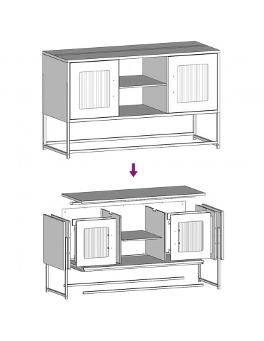 Mobile TV Antracite 100,5x39x60,5 cm in Acciaio