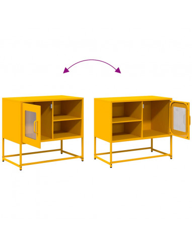 Mobile TV Giallo Senape 68x39x60,5 cm in Acciaio