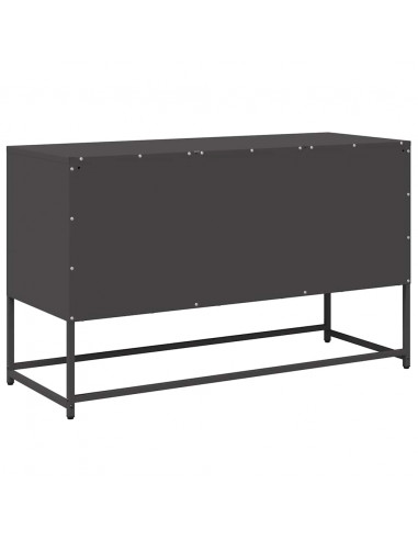 Mobile TV Nero 100,5x39x60,5 cm in Acciaio