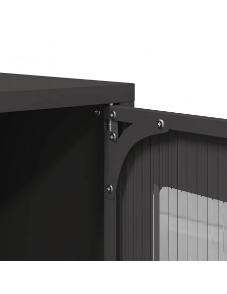 Mobile TV Nero 100,5x39x60,5 cm in Acciaio