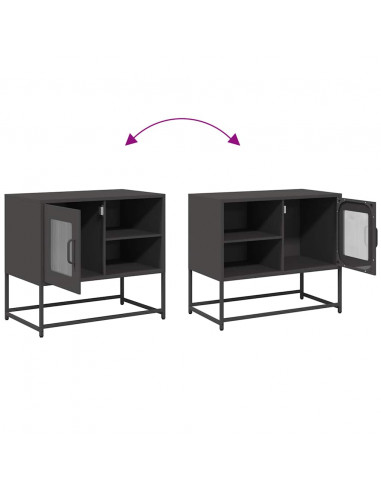 Mobile TV Nero 68x39x60,5 cm in Acciaio