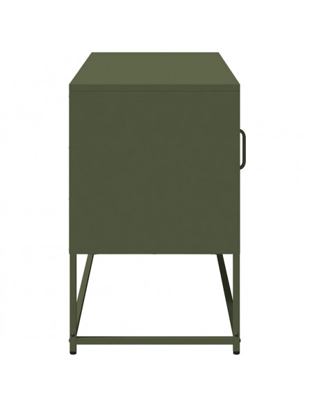 Mobile TV Verde Oliva 100,5x39x60,5 cm in Acciaio