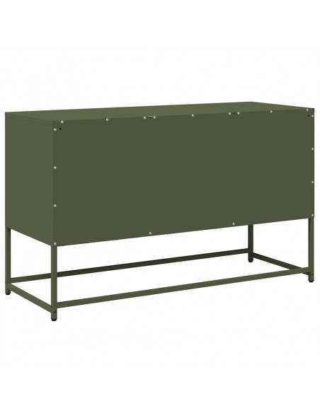 Mobile TV Verde Oliva 100,5x39x60,5 cm in Acciaio
