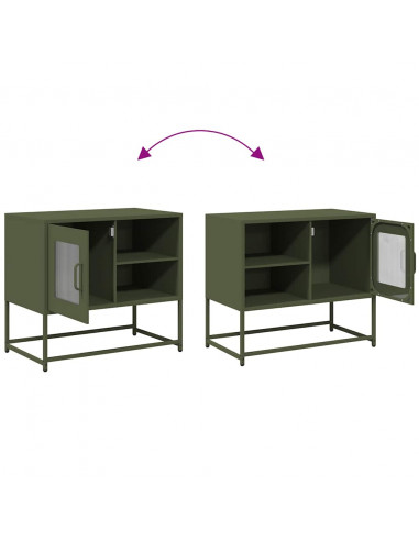 Mobile TV Verde Oliva 68x39x60,5 cm in Acciaio