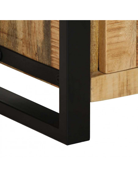 Mobiletto da Bagno 40x30x90 cm Legno Massello Mango Grezzo
