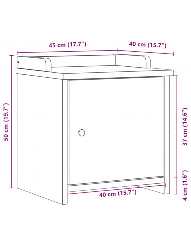 Panca da Corridoio SANDNES 45x40x50 cm Legno Massello di Pino
