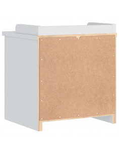 Panca da Corridoio SANDNES Bianca 45x40x50 cm in Legno di Pino 2