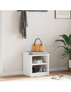 Panca da Corridoio SANDNES Bianca 45x40x50 cm in Legno di Pino 2