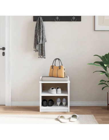 Panca da Corridoio SANDNES Bianca 45x40x50 cm in Legno di Pino