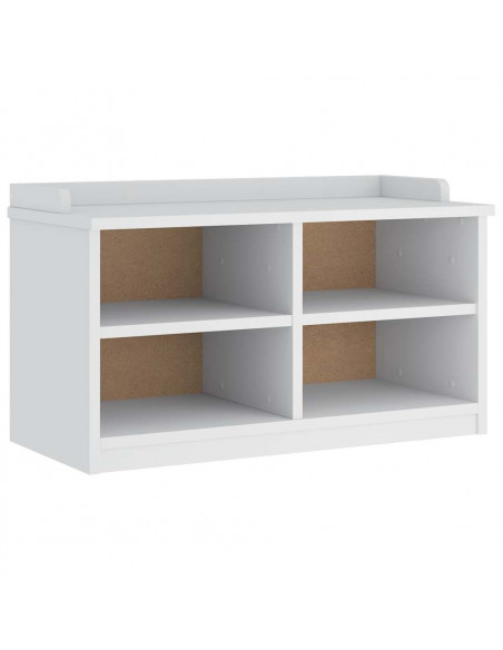 Panca da Corridoio SANDNES Bianca 87x40x50 cm in Legno di Pino