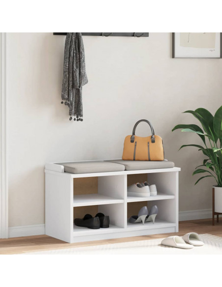 Panca da Corridoio SANDNES Bianca 87x40x50 cm in Legno di Pino