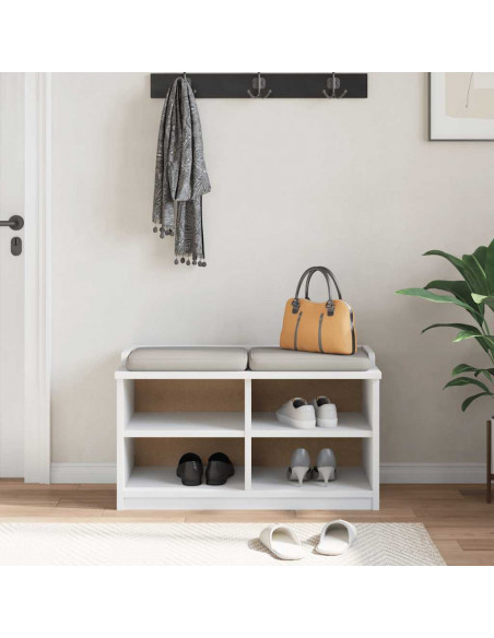 Panca da Corridoio SANDNES Bianca 87x40x50 cm in Legno di Pino