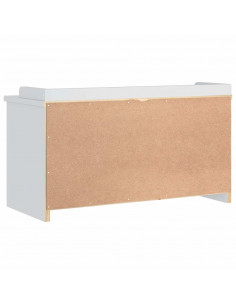 Panca da Corridoio SANDNES Bianca 87x40x50 cm in Legno di Pino 2