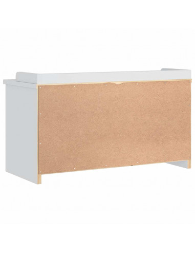 Panca da Corridoio SANDNES Bianca 87x40x50 cm in Legno di Pino