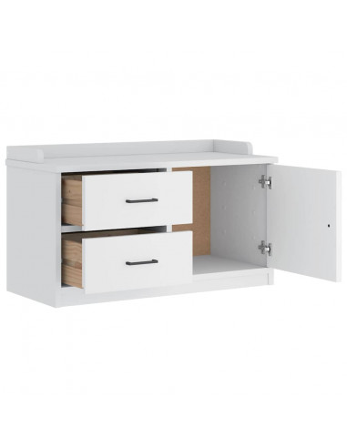 Panca da Corridoio SANDNES Bianca 87x40x50 cm in Legno di Pino