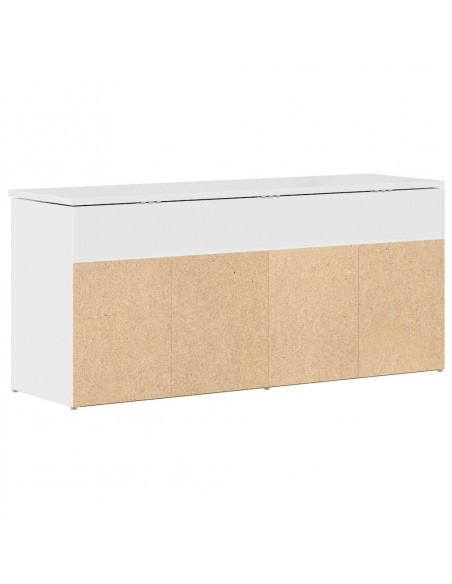 Panca Porta Scarpe Bianco Lucido 102x30,5x45 cm Truciolato