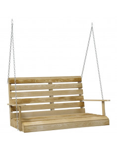 Panchina a Dondolo 110 cm in Legno di Pino Impregnato
