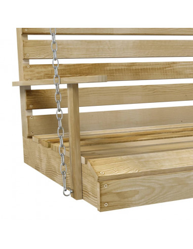 Panchina a Dondolo 110 cm in Legno di Pino Impregnato