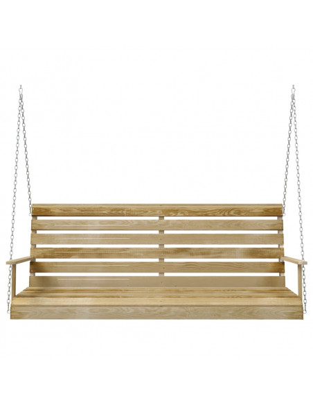 Panchina a Dondolo in Legno di Pino Impregnato 55x65x60 cm