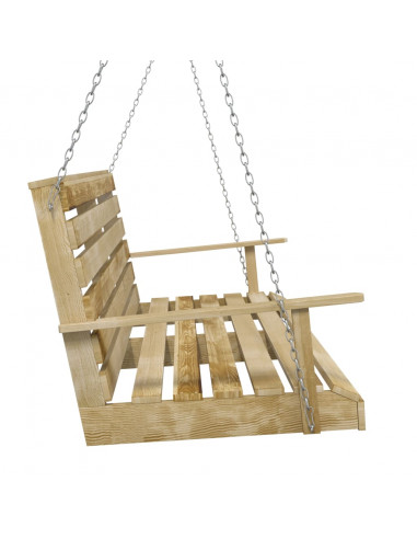 Panchina a Dondolo in Legno di Pino Impregnato 55x65x60 cm