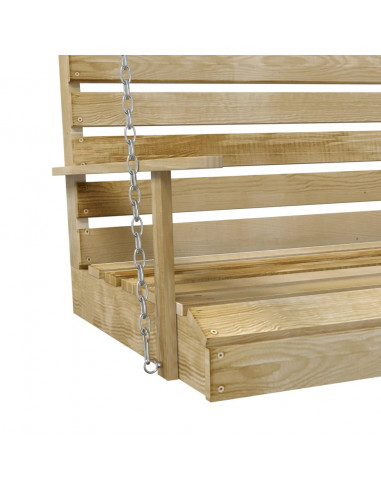 Panchina a Dondolo in Legno di Pino Impregnato 55x65x60 cm