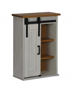 Pensile HALDEN con Anta Scorrevole Bianco 49x22,5x70 cm in Pino