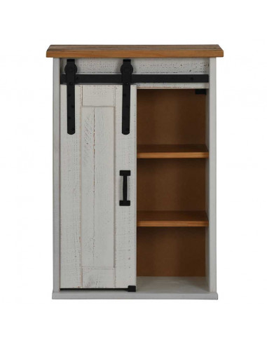 Pensile HALDEN con Anta Scorrevole Bianco 49x22,5x70 cm in Pino