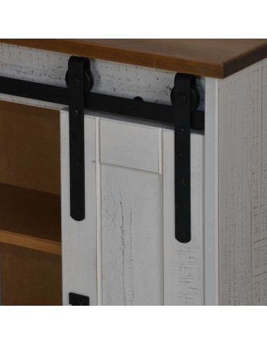 Pensile HALDEN con Anta Scorrevole Bianco 49x22,5x70 cm in Pino