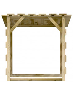 Pergola con Tetto 100x90x100 cm in Legno di Pino Impregnato 2